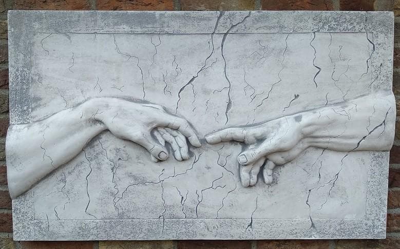Wandbord Michelangelo Hand van God 100x60 cm - Spijkenisse Boeddha