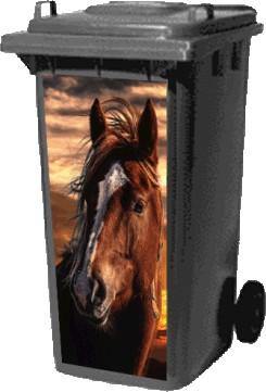 Container, Kliko Sticker PAARDEN HOOFD BRUIN - Spijkenisse Boeddha